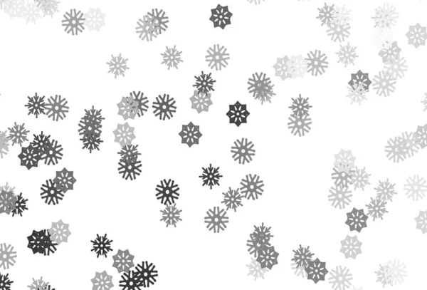 Plata Claro Patrón Vectorial Gris Con Copos Nieve Navidad Ilustración — Vector de stock