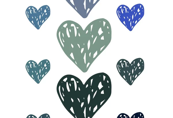 Light Blue Διανυσματική Υφή Υπέροχες Καρδιές Όμορφες Καρδιές Στυλ Εορτασμού — Διανυσματικό Αρχείο