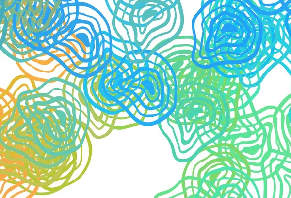 Bleu Clair Disposition Vectorielle Jaune Avec Des Lignes Courbes Illustration — Image vectorielle