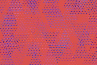 Açık mavi, kırmızı vektör arkaplan ve daireler şeklinde çokgen. Renkli daireler, üçgenler çizilmiş bir resim. İniş sayfası için modern şablon.