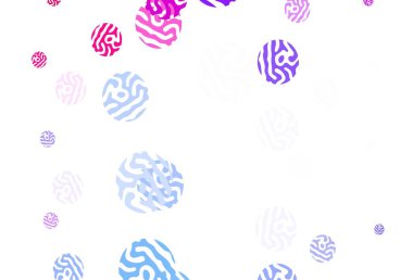 Açık mavi, benekli kırmızı vektör arkaplan. Doğa tarzında bulanık halkaları olan güzel renkli çizimler. Reklamlar, broşürler için desen.