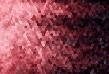 Açık Pembe, altıgenli kırmızı vektör arkaplanı. Altıgen tarzda ışıldayan soyut çizimler. Reklamınız için bir kalıp, kitapçıklar.