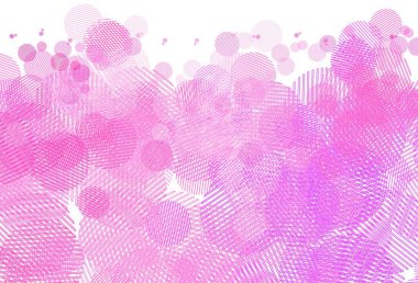 Disklerle açık pembe vektör dokusu. Bulanık dekoratif tasarım baloncuklu soyut tarzda. Duvar kağıtlarının dokusu için desen.