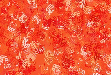 Açık kırmızı, rastgele şekilli sarı vektör deseni. Rastgele şekillerle soyut tarzda dekoratif tasarım. Bir cep telefonu için arka plan.