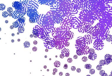 Açık pembe, Memphis şekilli mavi vektör arkaplan. Soyut gradyan şekilli basit renkli çizimler. Duvar kağıtları için zarif tasarım.