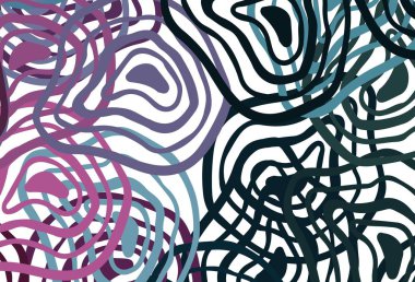 Açık mavi, eğri çizgileri olan kırmızı vektör düzeni. Kavisli çizgilerden oluşan parlak bir illüstrasyon. İş tasarımınız için şablon.