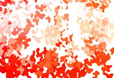 Memphis şekilli açık kırmızı vektör arkaplanı. Renkli rastgele şekillerle modern soyut illüstrasyon. Bir cep telefonu için arka plan.