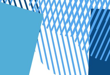 Açık pembe, dairesel çokgen şekilli mavi vektör deseni. Renkli daireler, üçgenler, dikdörtgenler. Reklamlarınız için akıllı tasarım.