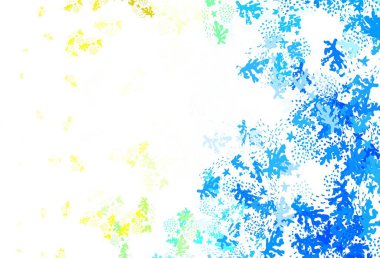 Açık yeşil, Memphis şekilli sarı vektör arkaplan. Renkli rastgele şekillerle modern soyut illüstrasyon. Kartvizitiniz için modern tasarım.