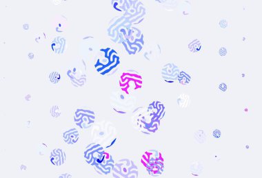 Açık mavi, baloncuklu kırmızı vektör arka planı. Doğa tarzında bulanık halkaları olan güzel renkli çizimler. İş ilanınız için tasarım.