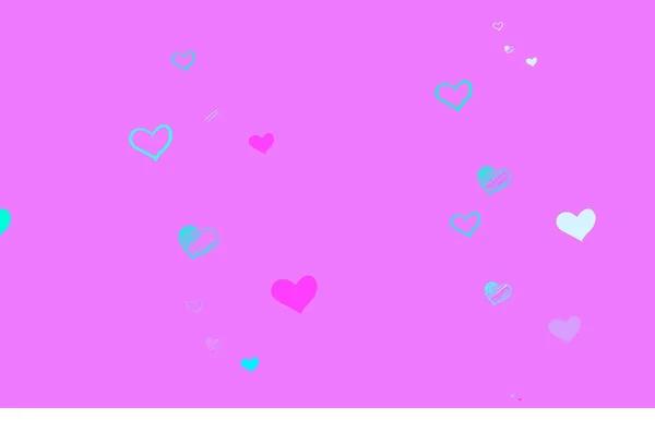 Світло Рожевий Блакитний Векторний Візерунок Барвистими Серцями Розумна Ілюстрація Градієнтними — стоковий вектор