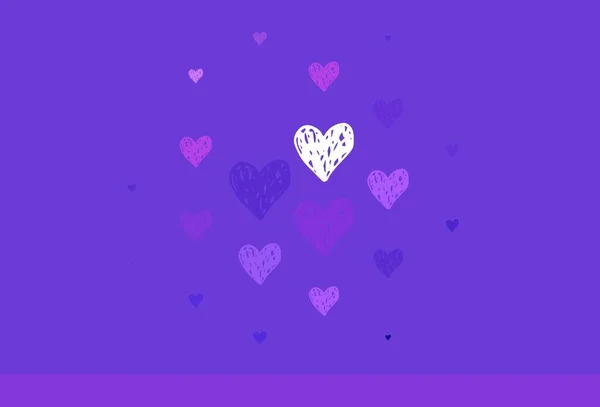 Ανοιχτό Μωβ Ροζ Διάνυσμα Φόντο Γλυκές Καρδιές Εικονογράφηση Σχήματα Βαθμονομημένων — Διανυσματικό Αρχείο