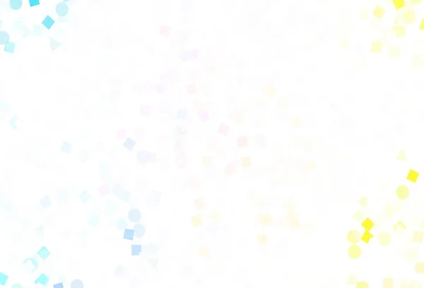 Azzurro Sfondo Vettoriale Giallo Con Stile Poligonale Con Cerchi Illustrazione — Vettoriale Stock
