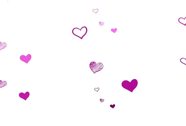 Світло Рожевий Векторний Візерунок Різнокольоровими Серцями Декоративний Дизайн Серцями Простому — стоковий вектор