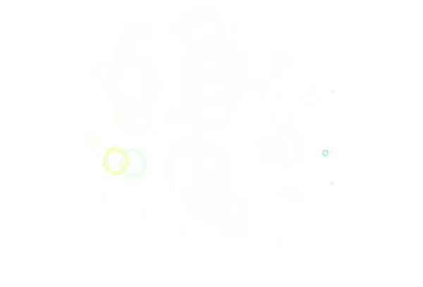 Azul Claro Fondo Vector Amarillo Con Burbujas Ilustración Con Conjunto — Archivo Imágenes Vectoriales