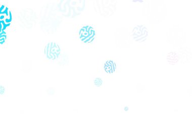 Açık Pembe, noktalı mavi vektör arkaplanı. Doğa tarzında bulanık halkaları olan güzel renkli çizimler. Fütürist reklamlar ve kitapçıklar için şablon.