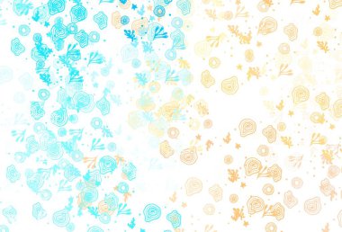 Açık mavi, soyut şekilli sarı vektör arkaplan. Soyut tarzda rengarenk gradyan şekilleri olan bir resim. Duvar kağıtları için zarif tasarım.