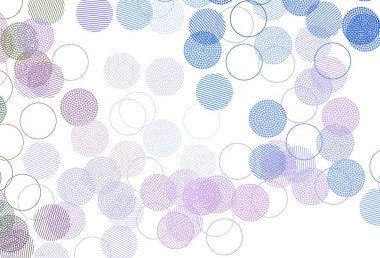 Açık mavi, küreli kırmızı vektör deseni. Parlak renkli soyut çemberlerin olduğu bir resim. İş ilanınız için tasarım.