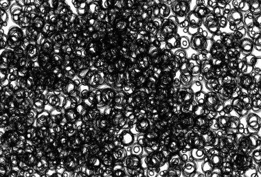 Noktalı siyah ve beyaz vektör arkaplanı. Bulanık dekoratif tasarım baloncuklu soyut tarzda. Duvar kağıtlarının dokusu için desen.