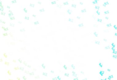 Açık mavi, yeşil vektör desenli, yüzde 30, 50, 90 işaretli. Renkli gradyan satış sembolleriyle soyut illüstrasyon. Kara Cuma 'da süper satışlar için zemin.