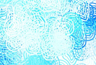 Memphis şekilli hafif MLUE vektör arkaplanı. Modern tarzda değişen renkli kaotik formlar. Bir cep telefonu için arka plan.