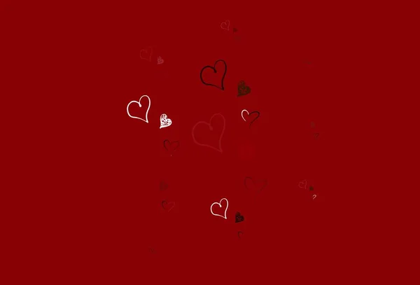 Світло Зелений Червоне Векторне Тло Сяючими Серцями Сяючий Малюнок Серцем — стоковий вектор
