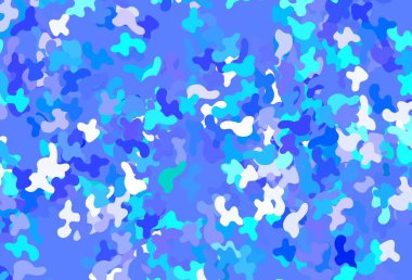 Açık mavi, kaotik şekilli yeşil vektör şablonu. Rastgele şekillerle soyut tarzda dekoratif tasarım. Bir cep telefonu için arka plan.