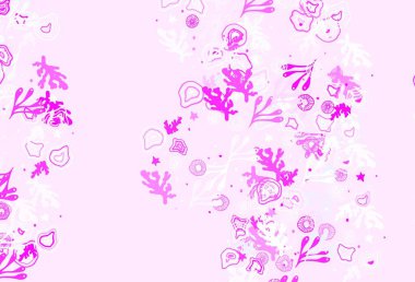 Açık Mor, soyut şekilli pembe vektör dokusu. Rastgele şekillerle soyut tarzda dekoratif tasarım. Duvar kağıtları için zarif tasarım.
