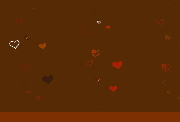 ライトオレンジベクトルの背景と心 バレンタインスタイルでグラデーションの心を持つスマートイラスト カーニバル お祭りロマンチックなチラシのパターン — ストックベクタ