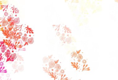 Açık kırmızı, rastgele şekilli sarı vektör deseni. Soyut gradyan şekilli basit renkli çizimler. Bir cep telefonu için arka plan.