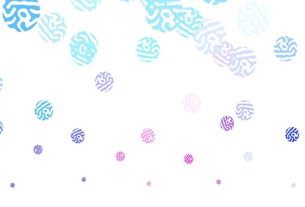 ライトピンク ドット付きブルーベクトルの背景 抽象的な背景にカラフルなグラデーションでぼやけた泡 未来的な広告 小冊子のパターン — ストックベクタ