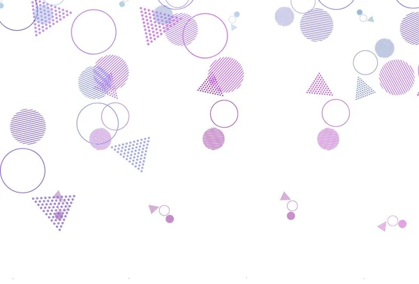 浅粉色 蓝色矢量背景 带圆圈的多边形风格 美丽的插图与圆形 三角形的自然风格 壁纸模板 — 图库矢量图片