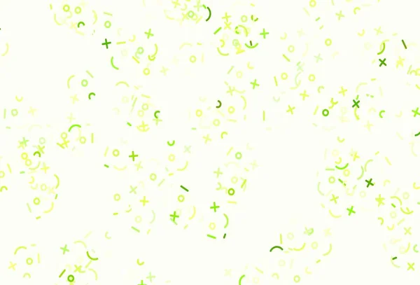 浅绿色 黄色矢量布局与代数元素 用有色代数符号进行抽象说明 排版登陆页模板 — 图库矢量图片