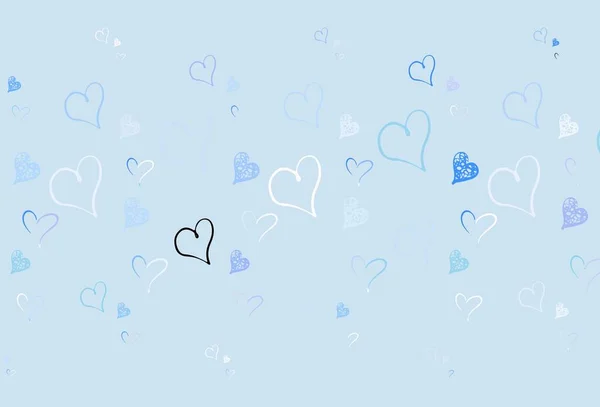 Ανοιχτό Ροζ Μπλε Διανυσματικό Φόντο Λαμπερές Καρδιές Λαμπερή Απεικόνιση Καρδιές — Διανυσματικό Αρχείο