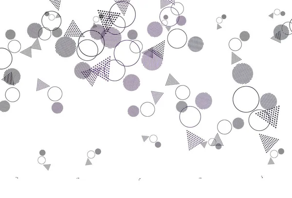 浅紫色矢量背景与三角形 用一组五彩缤纷的圆圈 三角形来说明 网站的模式 — 图库矢量图片