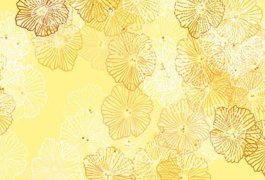 Koyu yeşil, sarı vektör doğal desenli yapraklar. Renkli, soyut karalama çiçekleri olan bir resim. Tasarımınız için yeni şablon.