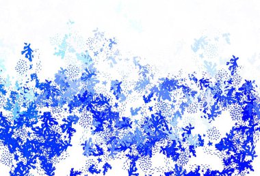 Memphis şekilli hafif MLUE vektör arkaplanı. Modern tarzda değişen renkli kaotik formlar. Duvar kağıtları için zarif tasarım.