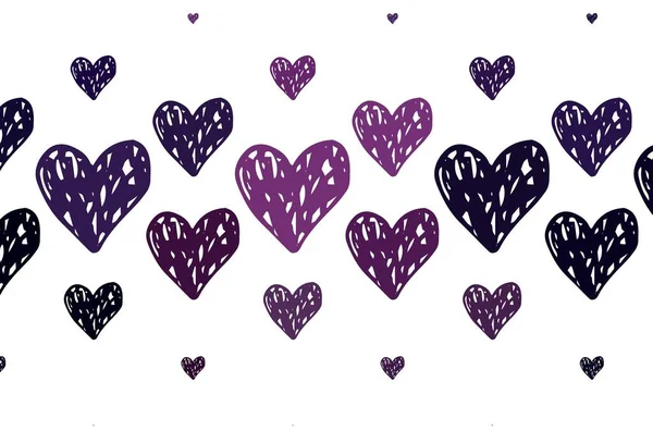 Light Purple Vektor Hintergrund Mit Leuchtenden Herzen Schöne Abstrakte Herzen — Stockvektor