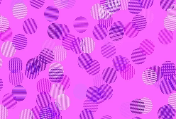 Светло Фиолетовый Розовый Вектор Точками Красивая Цветная Иллюстрация Размытыми Кругами — стоковый вектор
