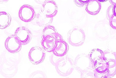 Dairesel açık mor vektör şablonu. Parlak renkli soyut çemberlerin olduğu bir resim. Poster ve web siteleri için tasarım.