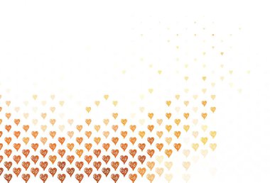 Açık Turuncu vektör dokusu ve güzel kalpler. Sevgililer günü tarzında gradyan kalpleri olan akıllı bir illüstrasyon. Yıldönümü için bir iş ilanı tasarlamak.