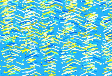 Açık yeşil, renkli çizgileri olan sarı vektör dokusu. Keskin çizgili parlak renkli çizimler. Reklamlar, posterler, afişler için desen.