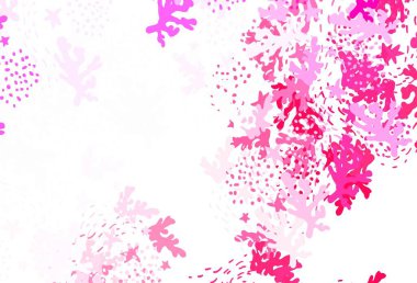 Açık Mor, Memphis şekilli pembe vektör arkaplan. Soyut tarzda rengarenk gradyan şekilleri olan bir resim. Duvar kağıtları için zarif tasarım.