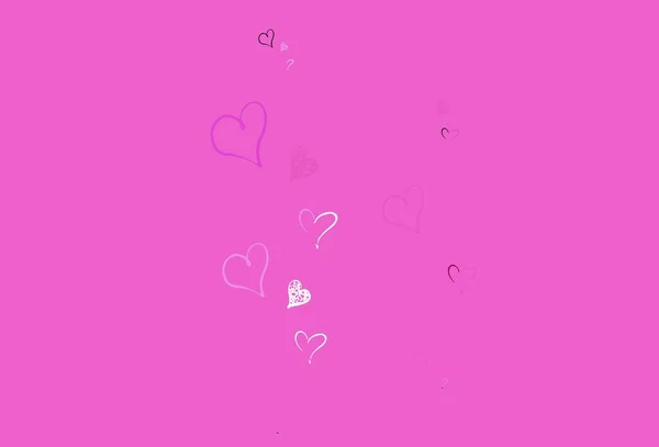 淡紫色 粉红矢量背景与甜蜜的心 美丽的庆祝风格的心脏在抽象的图解 周年商业广告的设计 — 图库矢量图片