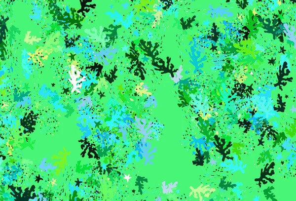 Светло Голубая Зеленая Векторная Текстура Различными Формами Красочные Хаотические Формы — стоковый вектор