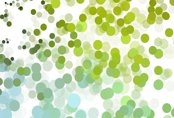 Světle Zelená Žlutá Vektorová Textura Disky Ilustrace Množinou Zářících Barevných — Stockový vektor