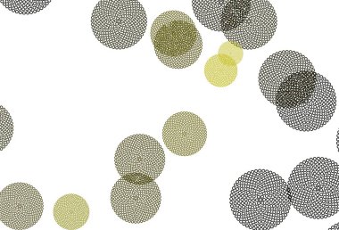 Açık yeşil, daireli sarı vektör şablonu. Soyut arka planda bulanık kabarcıklar ve renkli gradyan. Güzel web siteleri için desen.