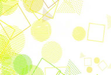 Açık yeşil, kırmızı vektör düzeni daireler, çizgiler, dikdörtgenler. Renkli daireler, üçgenler, dikdörtgenler. Broşürler, broşürler için desen