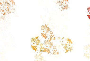 Soyut şekilli açık kırmızı vektör arkaplanı. Rastgele şekillerle soyut tarzda dekoratif tasarım. İşiniz için en iyi akıllı tasarım.