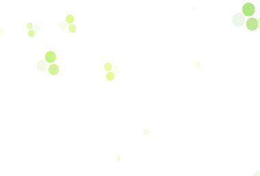 Açık yeşil, benekli sarı vektör arka plan. Doğa tarzında bulanık halkaları olan güzel renkli çizimler. Güzel web siteleri için desen.